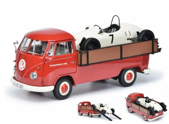 Immagine di VW T1B PORSCHE W/FORMULA RACER 1:18