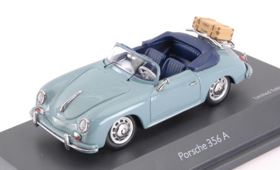 Immagine di PORSCHE 356A CABRIO C/PORTAPACCHI LIGHT BLUE LIM.750 1:43