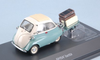 Immagine di BMW ISETTA W/MINI TRAILER LIGHT BLUE/CREAM LIM.750