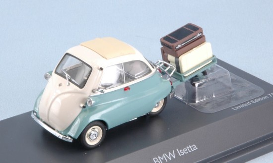 Immagine di BMW ISETTA W/MINI TRAILER LIGHT BLUE/CREAM LIM.750