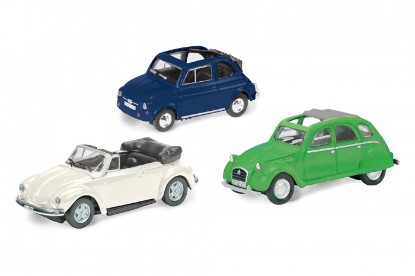 Immagine di SET FIAT 500/VW BEETLE CABRIO/CITROEN 2CV 1:87