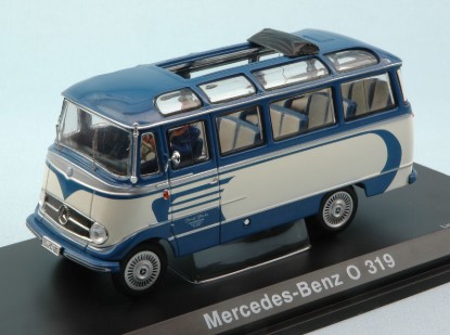 Immagine di MERCEDES 0319 BUS W/DRIVER CREAM/BLUE 1:43
