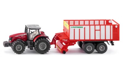 Immagine di TRATTORE MASSEY FERGUSON + CARRO POTTINGER 1:50