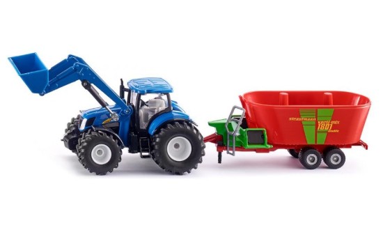 Immagine di TRATTORE NEW HOLLAND W/FRONT LOADER + VERTI MIXER 1:50