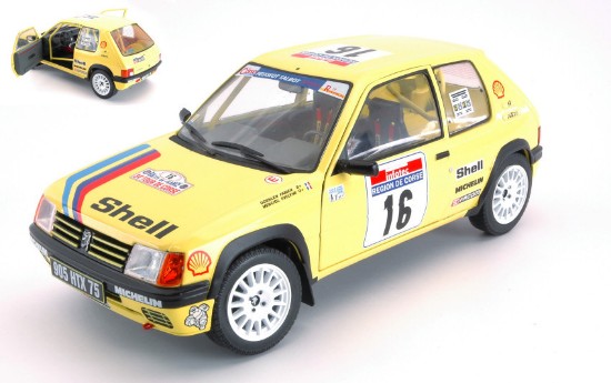 Immagine di PEUGEOT 205 N.16 12th T.DE CORSE 1990 F.DOENLEN-EVELYNE MERCIOL 1:18