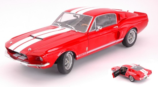 Immagine di SHELBY MUSTANG GT500 1967 RED W/WHITE STRIPES 1:18