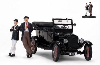 Immagine di FORD MODEL T TOURING OPEN BLACK INCLUDING LAUREL & HARDY FIGURES 1:24