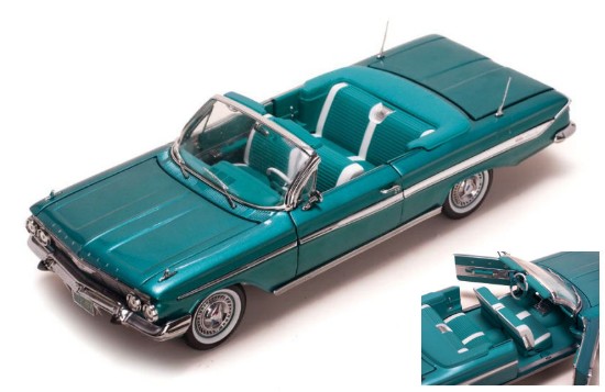 Immagine di CHEVROLET IMPALA OPEN CONVERTIBLE 1961 TWILIGHT TURQOISE 1:18