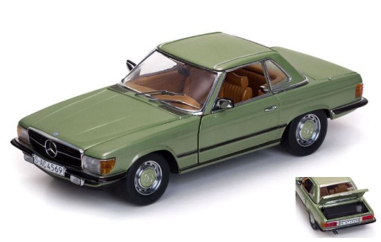 Immagine di MERCEDES 350 SL HARD TOP COUPE  MET.LIGHT GREEN 1977 1:18