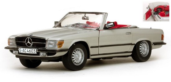 Immagine di MERCEDES 350 SL OPEN CONVERTIBLE 1977 PASTELGREY 1:18