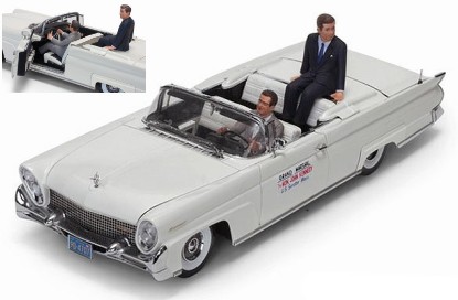 Immagine di LINCOLN MK III CONVERT.JOHN F.KENNEDY IN OREGON 1960 W/2 FIGURES 1:18