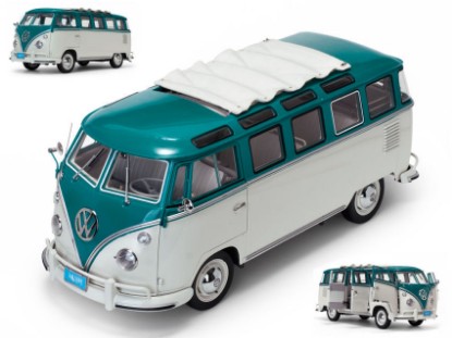 Immagine di VW T1 SAMBA BUS 1962 TURQUOIS/LIGHT GREY 1:12