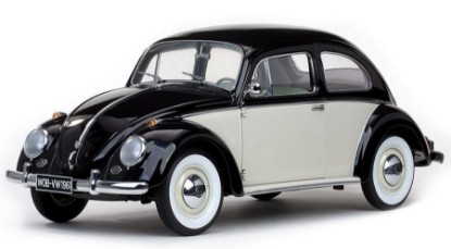 Immagine di VW BEETLE SALOON 1961 BLACK/WHITE 1:12