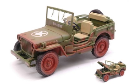 Immagine di JEEP WILLYS 1944 US ARMY GREEN (SPORCA) 1:18