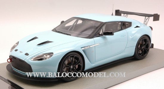 Immagine di ASTON MARTIN V12 ZAGATO 2012 RACE PRESS LIGHT BLUE  PLAIN PCS 50 1:18