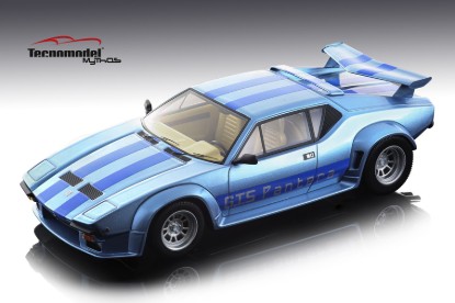 Immagine di DE TOMASO PANTERA GT5 1982 LIGHT METALLIC BLUE W/BLUE STRIPES 1:18