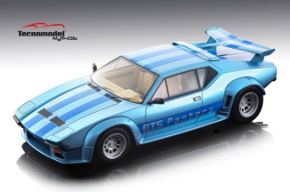 Immagine di DE TOMASO PANTERA GT5 1982 LIGHT METALLIC BLUE W/BLUE STRIPES 1:18