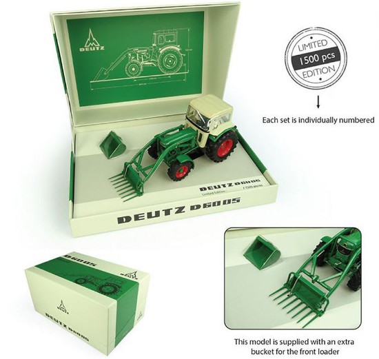 Immagine di TRATTORE DEUTZ D6005 WITH FRONT LOADER + CABIN 4WD 1:32