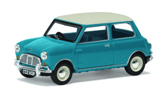 Immagine di AUSTIN MINI MK1 COOPER S SURF BLUE 60th ANNIVERSARY CORGI 1:43