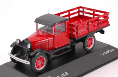 Immagine di FORD AA PLATFORM TRUCK 1928 RED/BLACK 1:43
