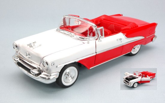 Immagine di OLDSMOBILE SUPER 88 CONVERTIBLE 1955 RED/WHITE 1:24