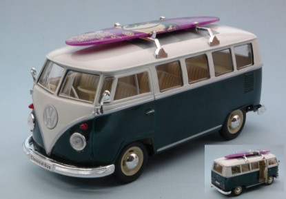 Immagine di VW T1 BUS 1963 W/WINDSURF GREEN/CREAM 1:24