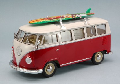 Immagine di VW T1 BUS 1963 W/WINDSURF RED/CREAM 1:24