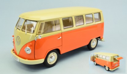 Immagine di VW T1 BUS ORANGE W/CREAM ROOF 1:18