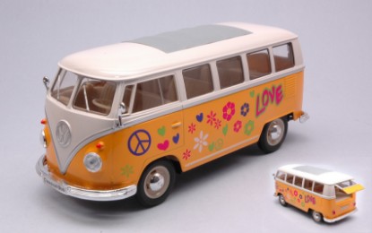 Immagine di VW T1 BUS YELLOW/WHITE FLOWER POWER 1:24