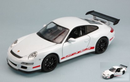 Immagine di PORSCHE 991 (997) GT 3 RS 2006 WHITE W/RED STRIPES 1:24