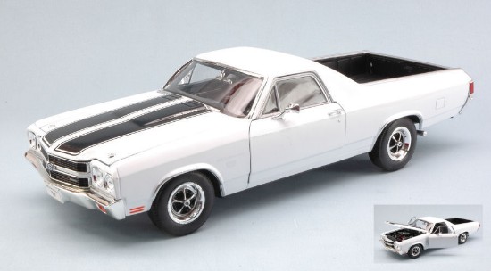 Immagine di CHEVROLET EL CAMINO 1970 WHITE W/BLACK STRIPES  1:18