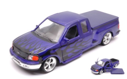 Immagine di FORD F-150 FLARESIDE SUPERCAB PICK UP 1999 PURPLE W/BLACK FLAMES 1:24