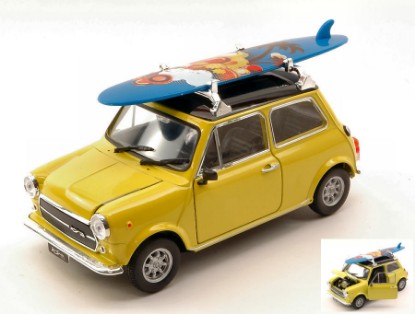 Immagine di MINI COOPER 1300 W/SURFBOARD 1973 YELLOW W/BLACK ROOF 1:24