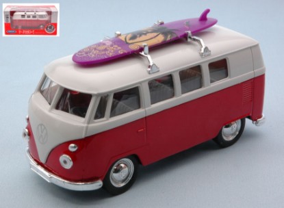 Immagine di VW T1 BUS 1963 WITH SURF BOARD RED/WHITE cm 11