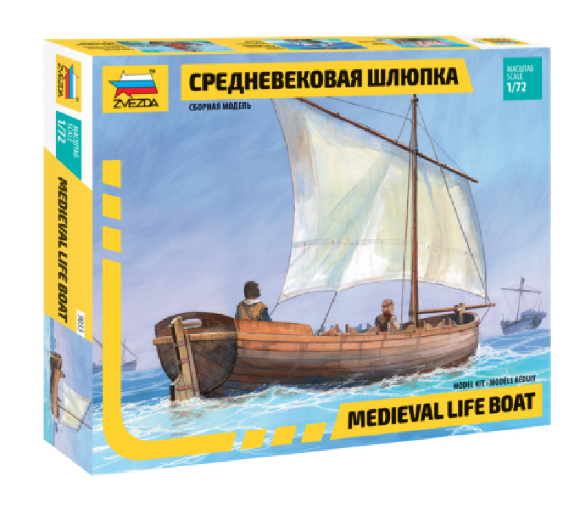ZVEZDA 1/72 BARCA MEDIEVALE LIFE BOAT KIT MODELLINO NAVE MODELLISMO STATICO