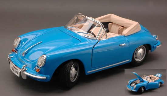 Immagine di PORSCHE 356 B CABRIO 1961 BLUE 1:18