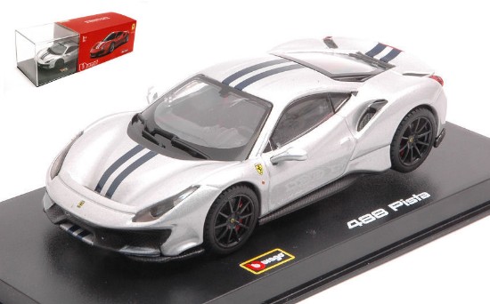 Immagine di FERRARI 488 PISTA 2018 LIGHT SILVER SIGNATURE SERIES 1:43
