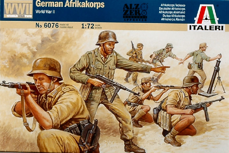 ITALERI 1:72 WW II GERMAN AFRIKA KORPS KIT ACTION FIGURE MILITARI MODELLISMO
