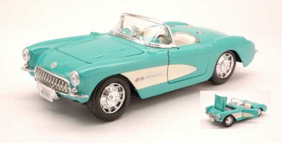 Immagine di CHEVROLET CORVETTE 1957 AQUAMARINE 1:24