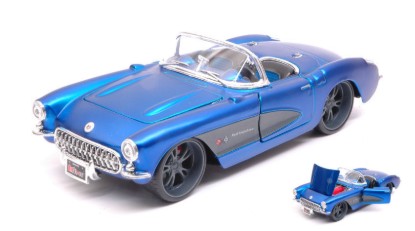 Immagine di CHEVROLET CORVETTE 1957 CABRIOLET METALLIC BLUE 1:24