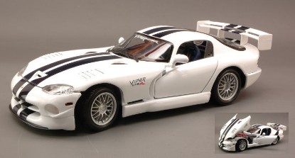 Immagine di DODGE VIPER GTSR GT2 1999 WHITE W/BLUE STRIPES 1:18