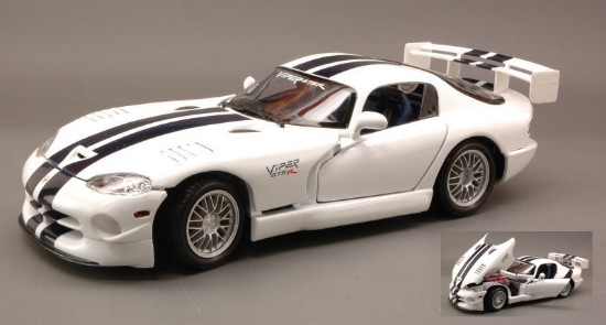 Immagine di DODGE VIPER GTSR GT2 1999 WHITE W/BLUE STRIPES 1:18