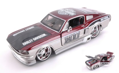 Immagine di FORD MUSTANG GT 1967 HARLEY DAVIDSON METALLIC SILVER/COPPER 1:24