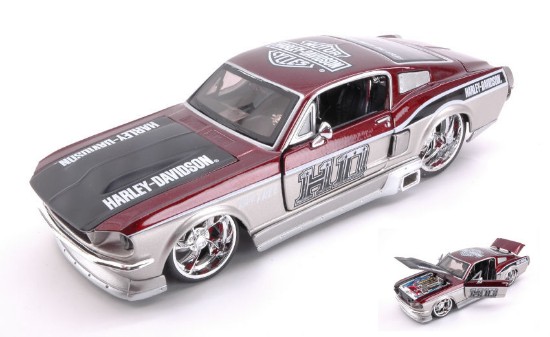 Immagine di FORD MUSTANG GT 1967 HARLEY DAVIDSON METALLIC SILVER/COPPER 1:24