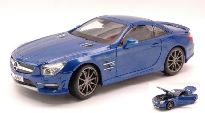 Immagine di MERCEDES SL 65 AMG 45th ANNIVERSARY 2013 HARD TOP METALLIC BLUE 1:18