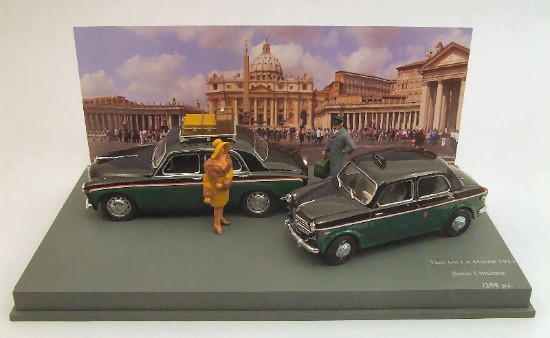 Immagine di TAXI PIAZZA S.PIETRO ALFA ROMEO 1900 E FIAT 110 TV + 3 FIGURE 1:43