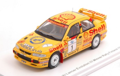 Immagine di MITSUBISHI LANCER EVO III N.1 WINNER FINLAND 1995 MAKINEN-HARJANNE 1:43
