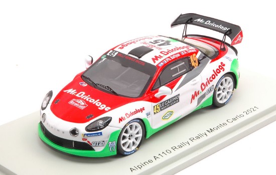 Immagine di ALPINE A110 N.45 RALLY MONTE CARLO 2021 P.BAFFOUN-A.DUNAND 1:43