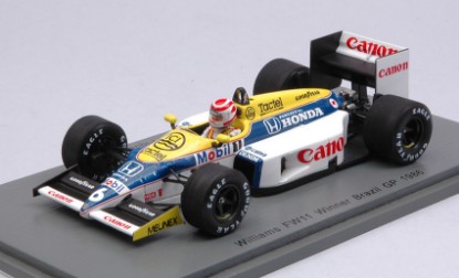 Immagine di WILLIAMS FW11 NELSON PIQUET 1986 N.6 WINNER BRAZILIAN GP 1:43