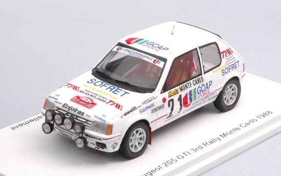 Immagine di PEUGEOT 205 GTI N.21 3rd MONTE CARLO 1988 J.P.BALLET-M.C.LALLEMENT 1:43